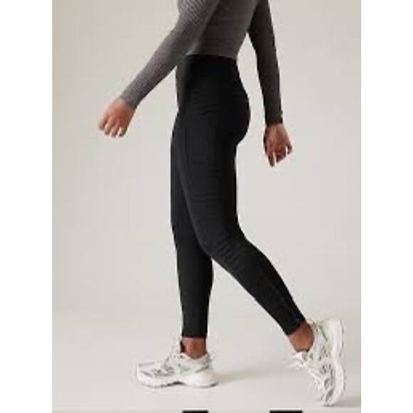 Athleta Black Delancey Moto Leggings Womens Size L - Picture 1 of 10